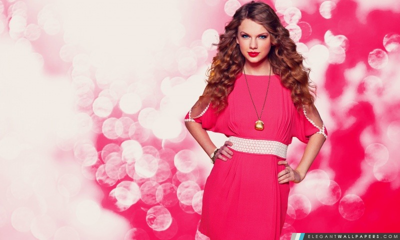 Taylor Swift en robe rose, Arrière-plans HD à télécharger