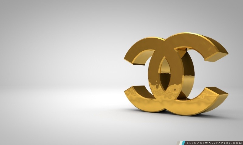 Chanel Logo d'or, Arrière-plans HD à télécharger