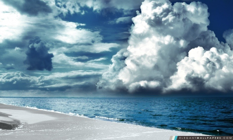 Ciel nuageux Mer, Arrière-plans HD à télécharger
