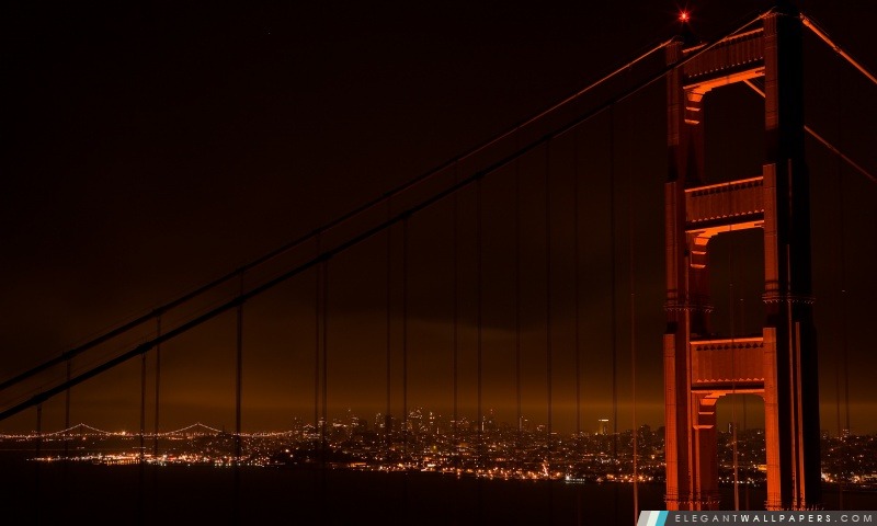 Golden Gate At Night, Arrière-plans HD à télécharger