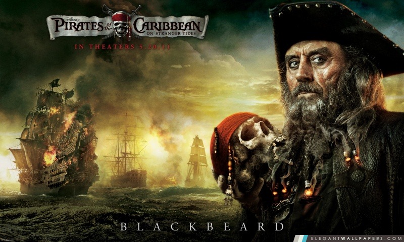 Blackbeard – 2011 Pirates des Caraïbes la Fontaine de Jouvence, Arrière-plans HD à télécharger