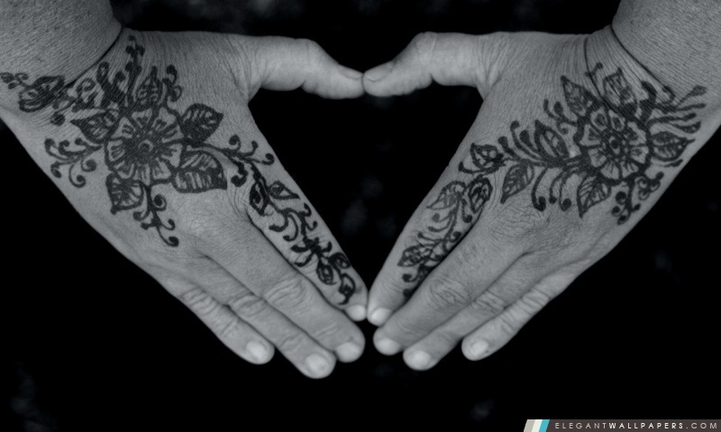 Floral Tatouage au henné, Arrière-plans HD à télécharger