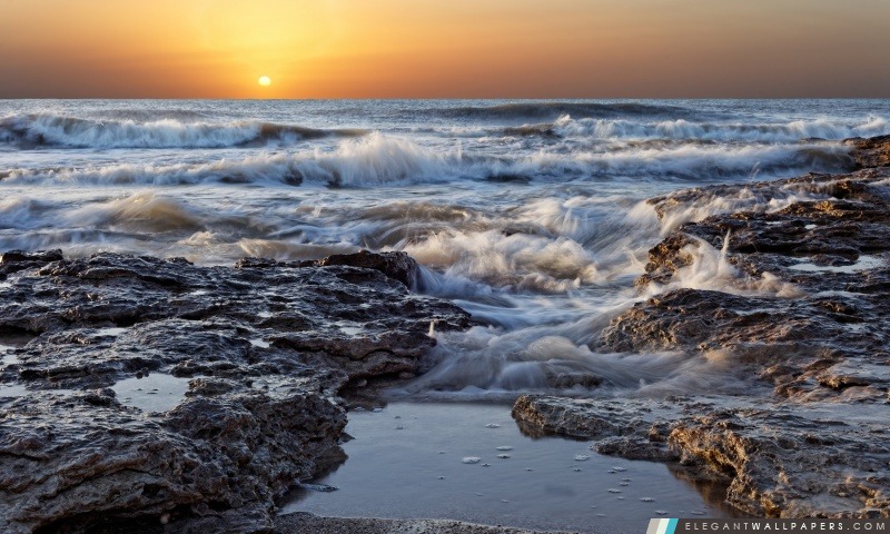 Sea Waves Matin, Arrière-plans HD à télécharger