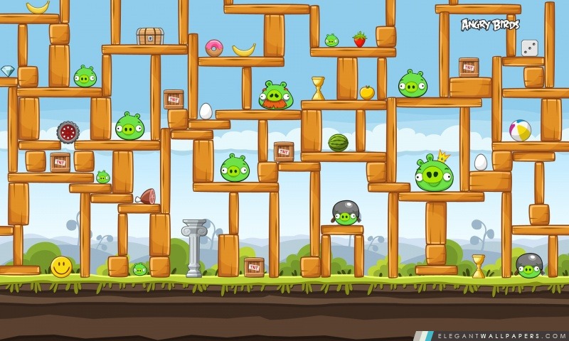 Angry Birds dur Niveau, Arrière-plans HD à télécharger