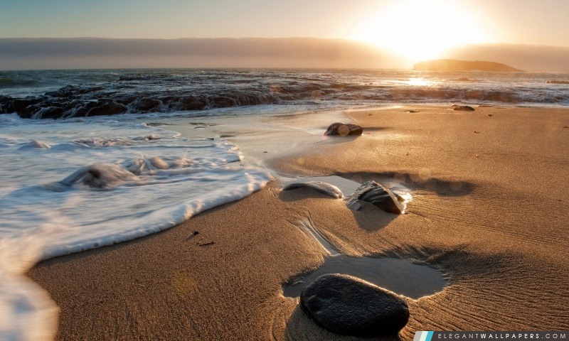 Coucher de soleil sur la mer, Arrière-plans HD à télécharger