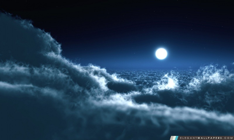 Lune au-dessus des nuages, Arrière-plans HD à télécharger