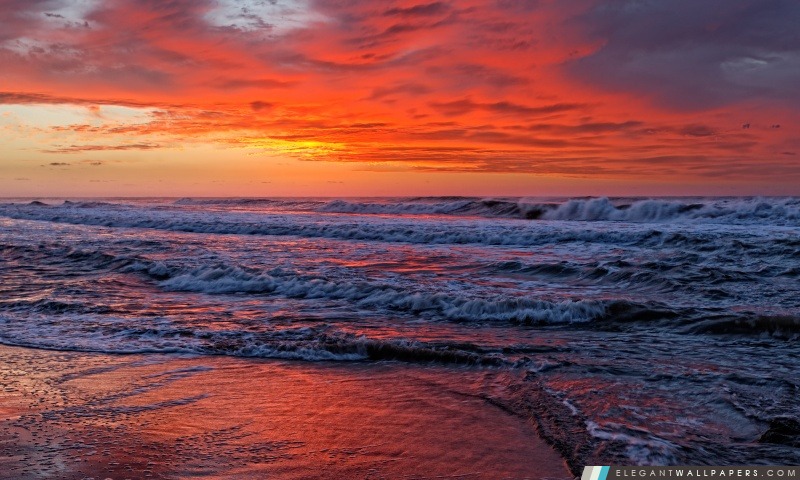 Red Sunset Sky, Arrière-plans HD à télécharger