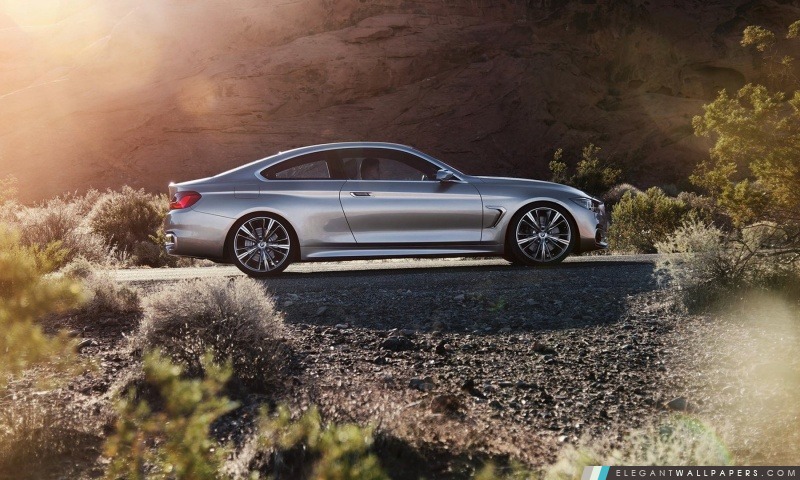 BMW Coupé Série 4 – 2013 Vue latérale, Arrière-plans HD à télécharger