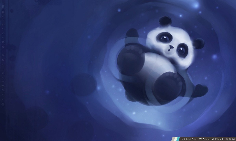Panda marche sur l'eau, Arrière-plans HD à télécharger