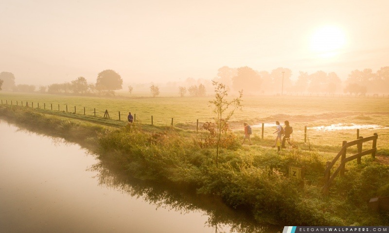 Misty River, Kromme Rijn, Arrière-plans HD à télécharger
