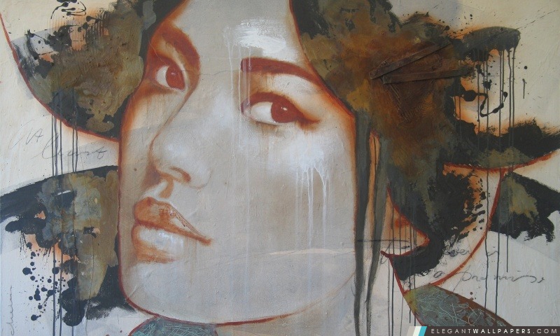 Portrait de femme Graffiti, Arrière-plans HD à télécharger