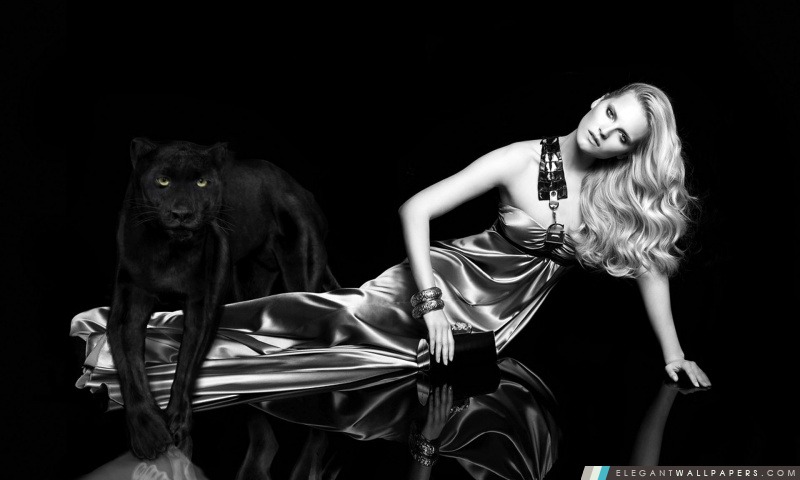 Femme Blonde Et Black Panther, Arrière-plans HD à télécharger