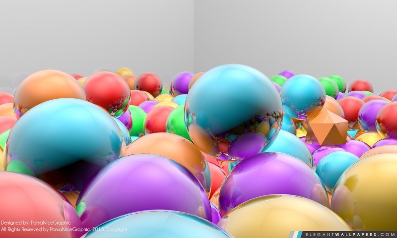 Boules de réflexion 3D, Arrière-plans HD à télécharger