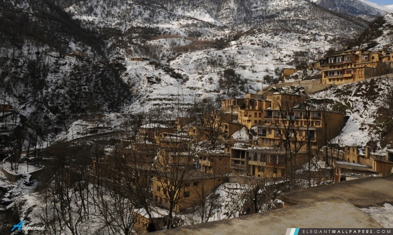 Masouleh ville, Iran – Hiver, Arrière-plans HD à télécharger
