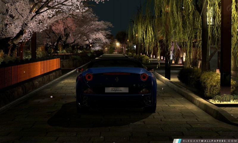 Ferrari California GT5 dans Gion à Kyoto, Arrière-plans HD à télécharger