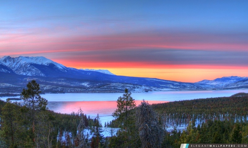 Mountain Lake Sunset Nature, Arrière-plans HD à télécharger