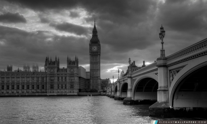 Palais de Westminster en noir et blanc, Arrière-plans HD à télécharger