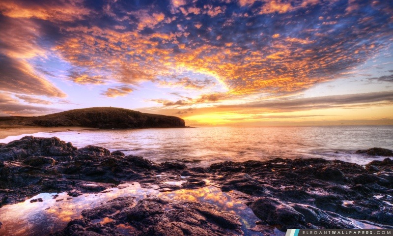 Beau coucher du soleil Seascape, Arrière-plans HD à télécharger