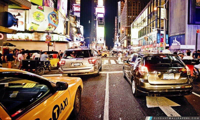 NYC Street la nuit, Arrière-plans HD à télécharger