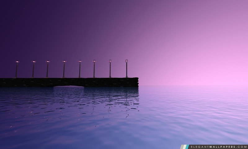 Purple Sky Pier Paysage, Arrière-plans HD à télécharger