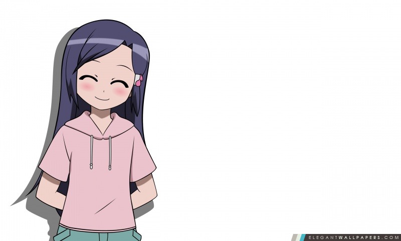Happy Girl Anime Fond blanc, Arrière-plans HD à télécharger