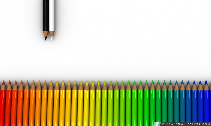 Colorful Crayons White Rainbow Dual Monitor, Arrière-plans HD à télécharger