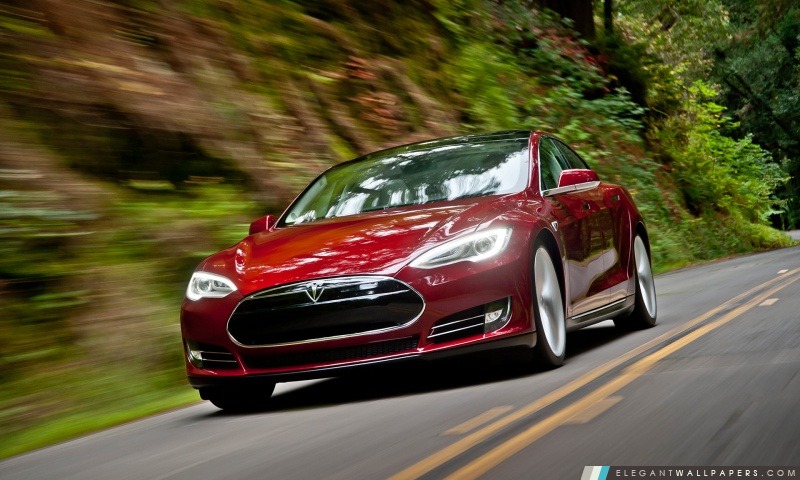 Signature de Tesla Model Red mouvement, Arrière-plans HD à télécharger