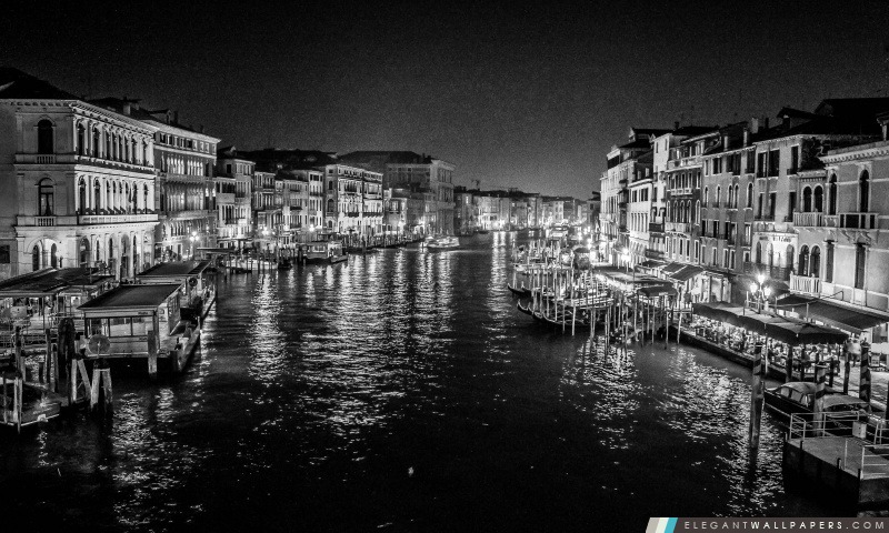 Vue depuis le pont du Rialto la nuit, Arrière-plans HD à télécharger