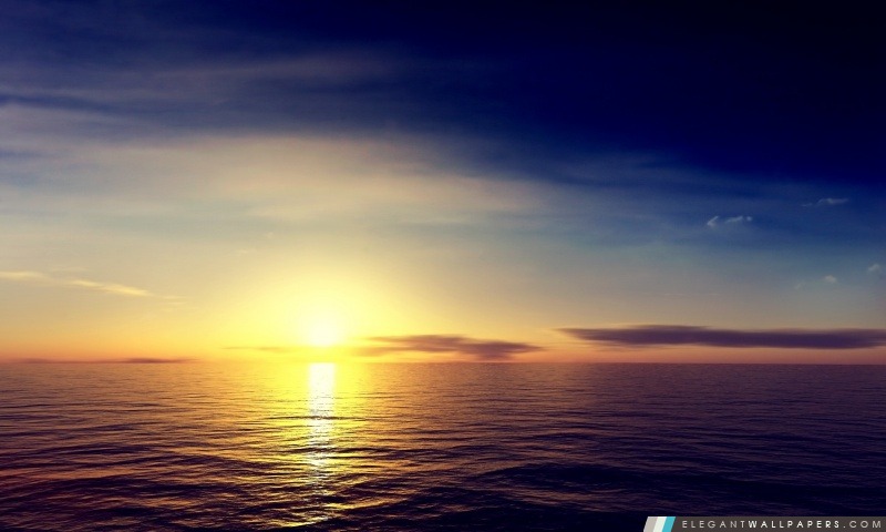 Lever du soleil Mer Skyline, Arrière-plans HD à télécharger