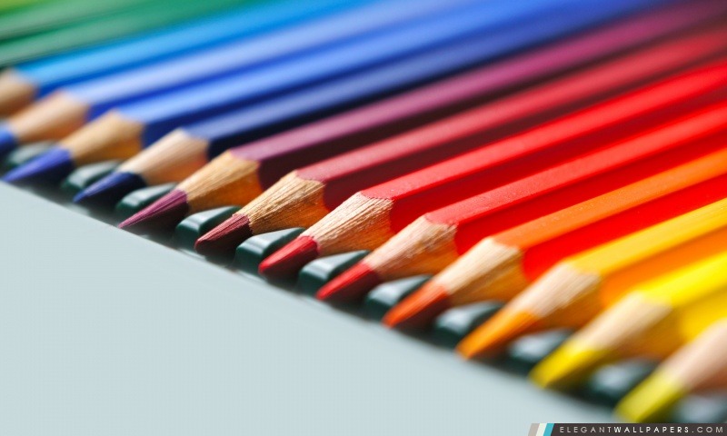 Crayons de couleur arc-en-Macro, Arrière-plans HD à télécharger
