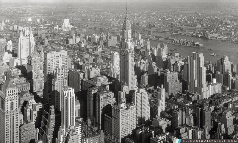 Empire State Building, New York City Monochrome, Arrière-plans HD à télécharger