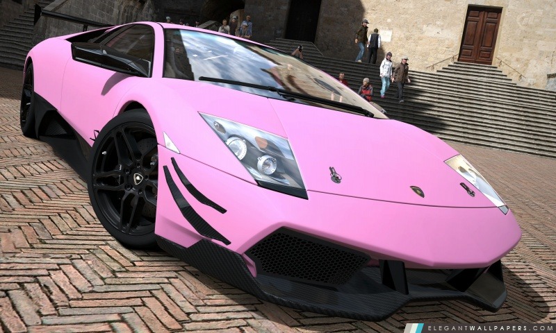 Lamborghini Murcielago LP670-4 SV mat rose, Arrière-plans HD à télécharger