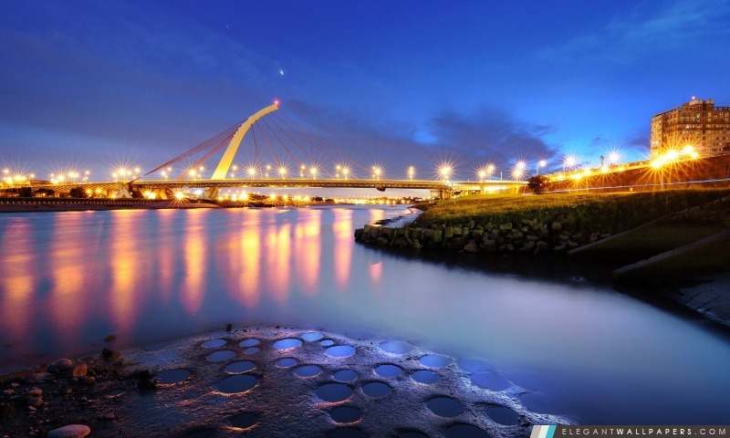 Zhongshan District, Dazhi pont, la ville de Taipei, Chine, Arrière-plans HD à télécharger