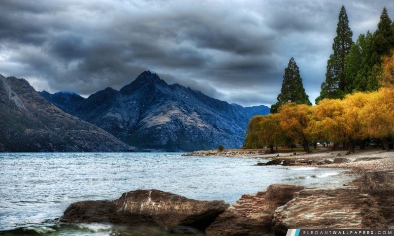 Mountain Lake, automne HDR, Arrière-plans HD à télécharger