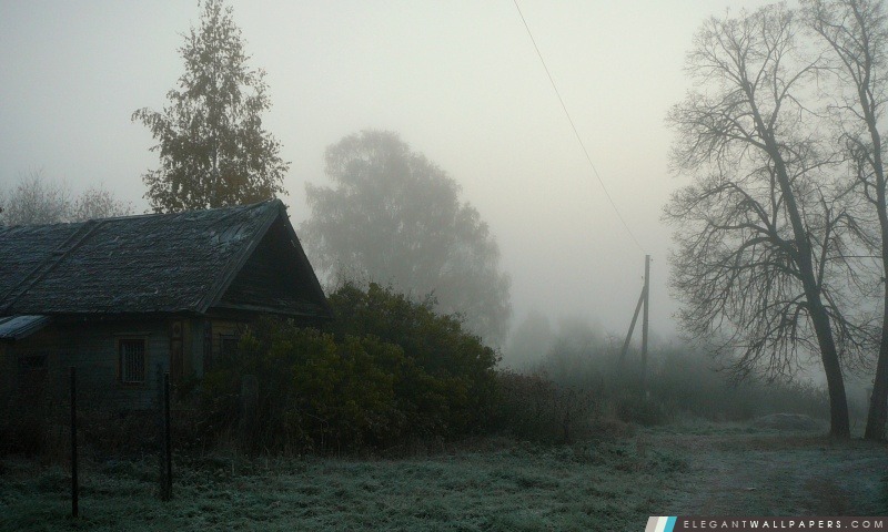 Foggy Village, Arrière-plans HD à télécharger
