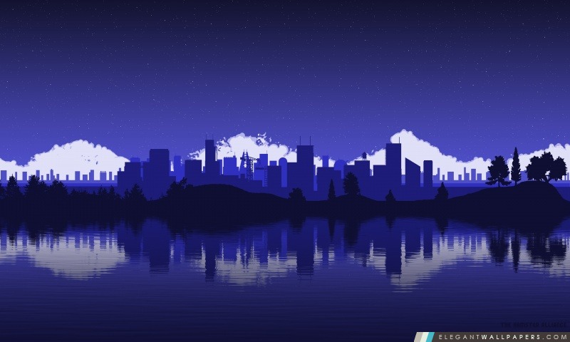 City Skyline Silhouette, Arrière-plans HD à télécharger