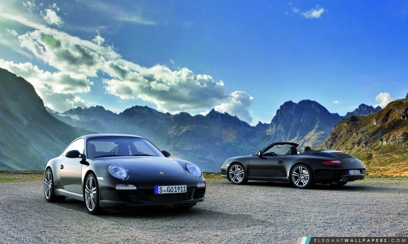 Noir Porsche 911 Black Edition (2011), Arrière-plans HD à télécharger