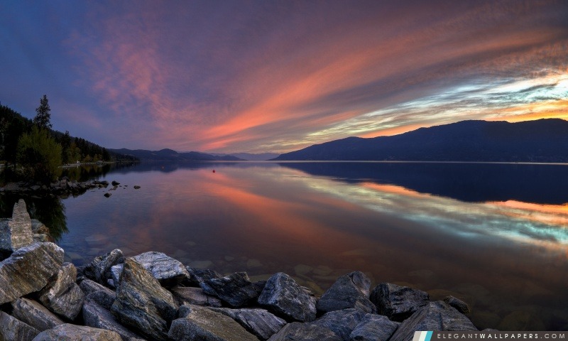 Mountain Lake Sunset, Arrière-plans HD à télécharger