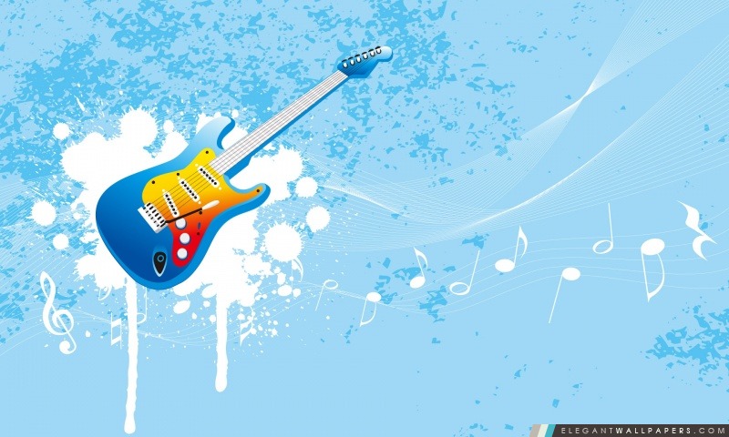 Guitare bleue, Arrière-plans HD à télécharger