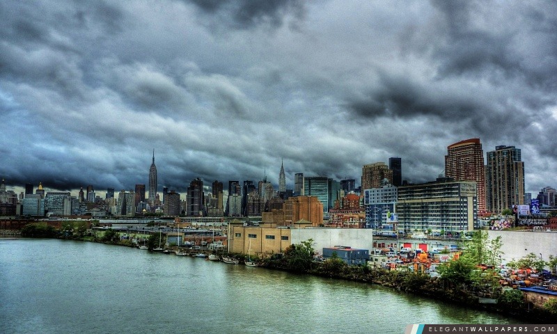 Cloudy Day à New York, Arrière-plans HD à télécharger