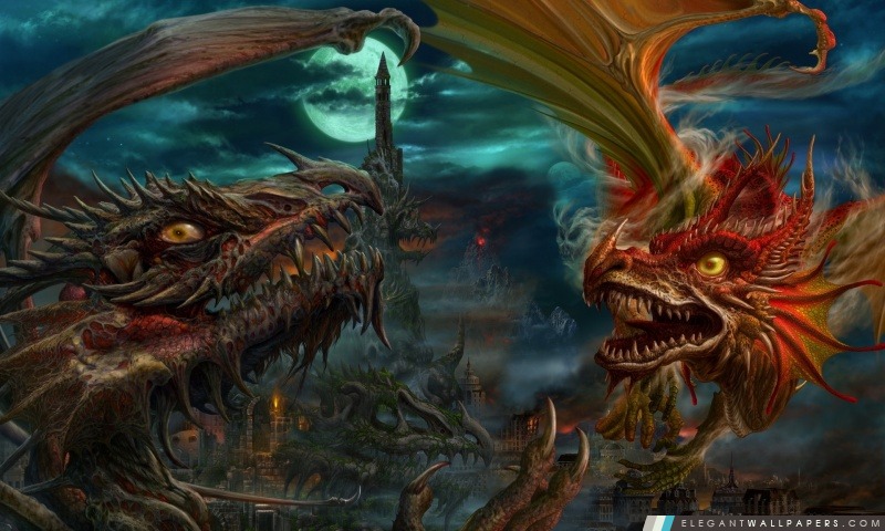 Dragon Fight, Arrière-plans HD à télécharger