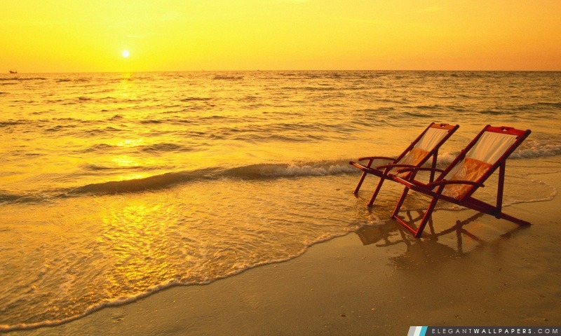 Chaises de plage Lounge, Arrière-plans HD à télécharger