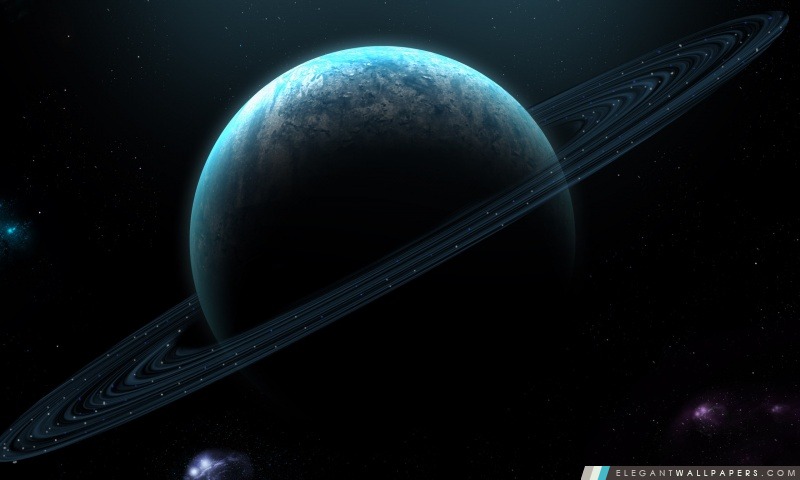 Blue Planet avec des anneaux, Arrière-plans HD à télécharger