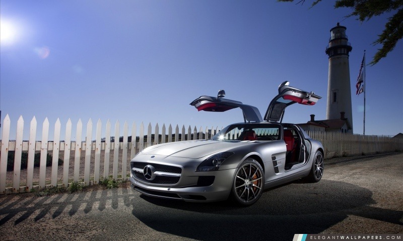 Mercedes Benz SLS AMG voiture, Arrière-plans HD à télécharger