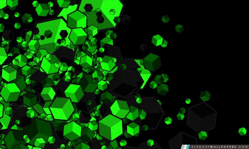 Green Cubes, Arrière-plans HD à télécharger
