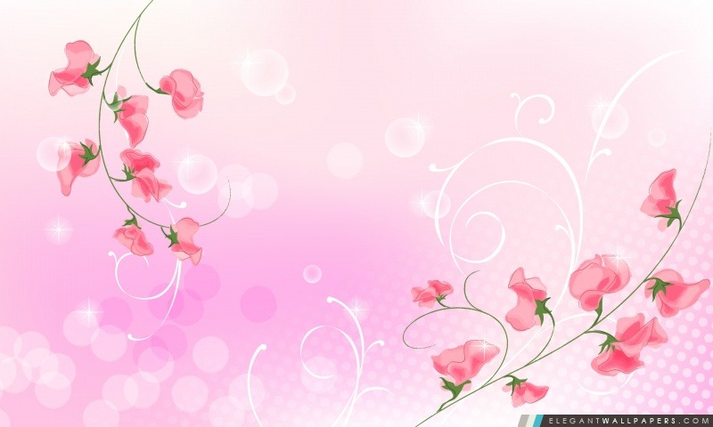 Fleurs roses Illustration, Arrière-plans HD à télécharger