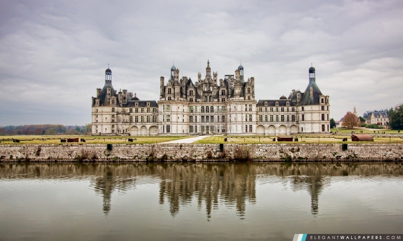 Le château royal de Chambord à Chambord, Loir et Cher, France, Arrière-plans HD à télécharger
