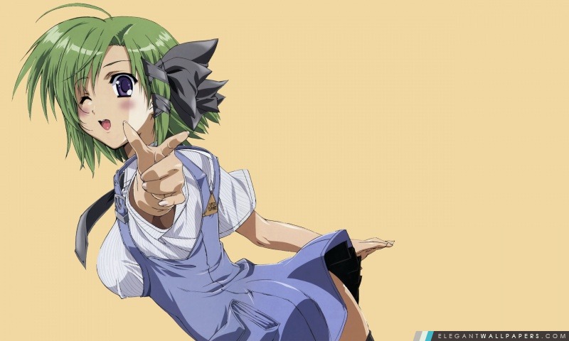 Anime Girl aux cheveux verts, Arrière-plans HD à télécharger