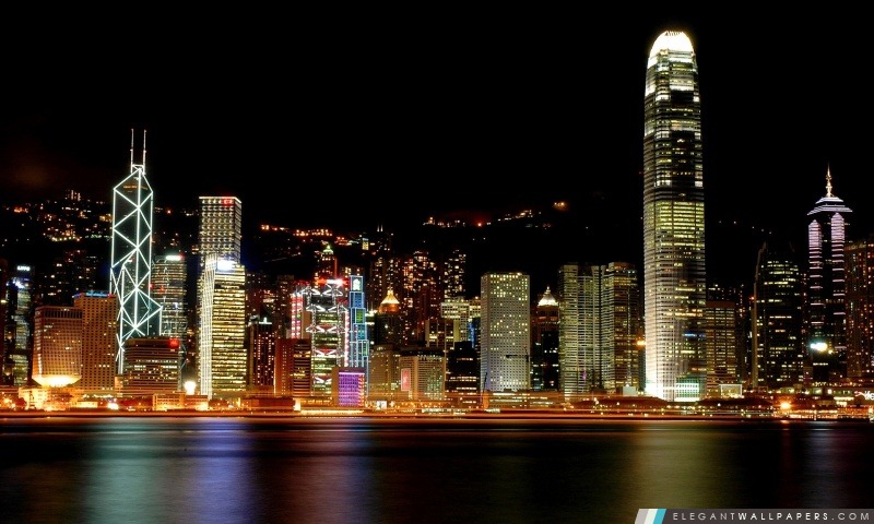 Hong Kong la nuit, Arrière-plans HD à télécharger