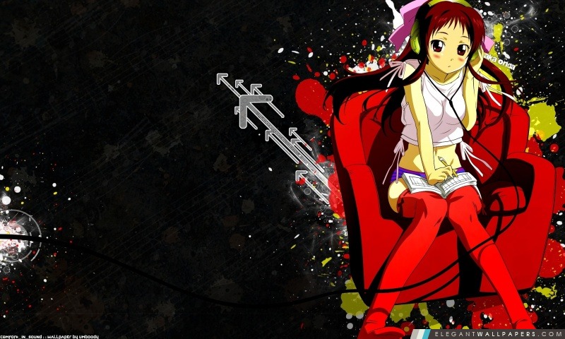 Anime Girl écoute de la musique, Arrière-plans HD à télécharger